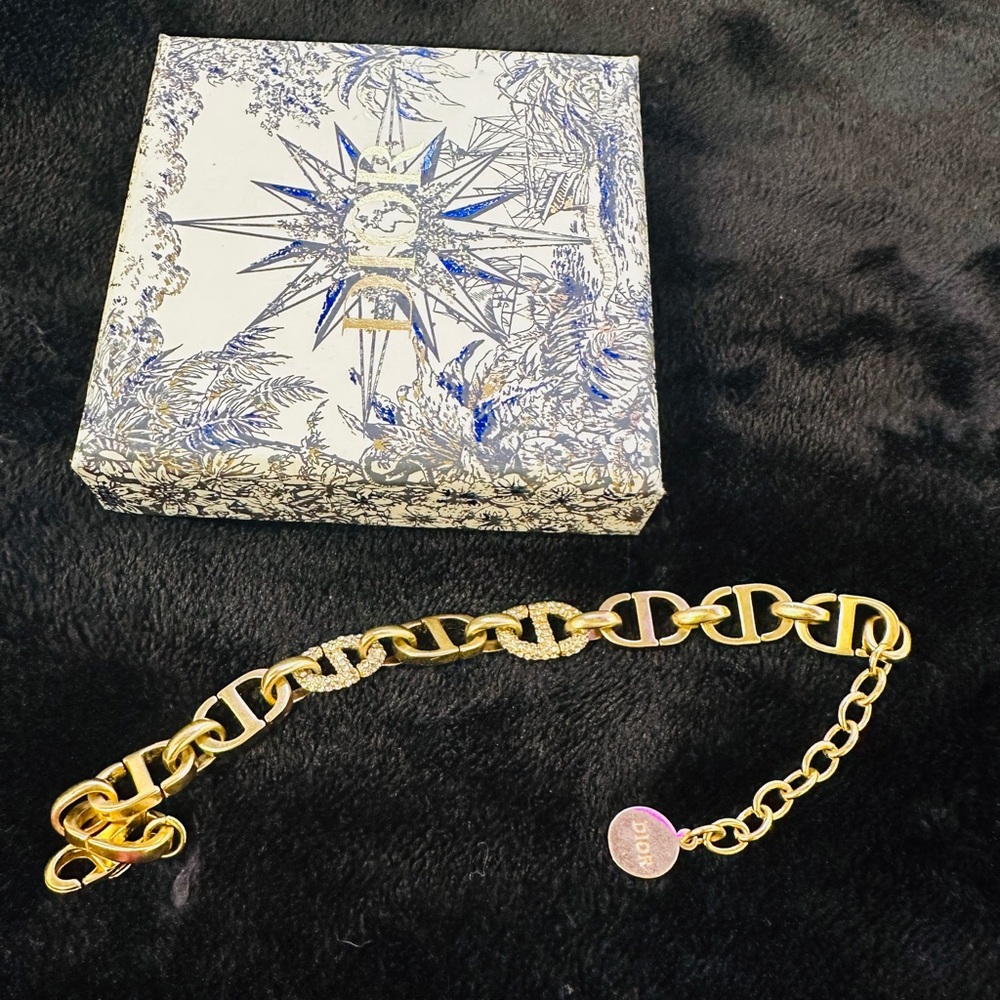 Dior Gold Statement Bracelet/ Link Design -comes with original box - final offer